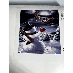 Ginkko Adult Paint By Number DIY Christmas Winter Holiday Snowman NEW Craft Deco